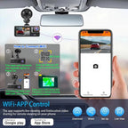 Cámara dashcam para automoviles de 3 canales WiFi 1080P , con grabación frontal e interior+ memory 32Gb