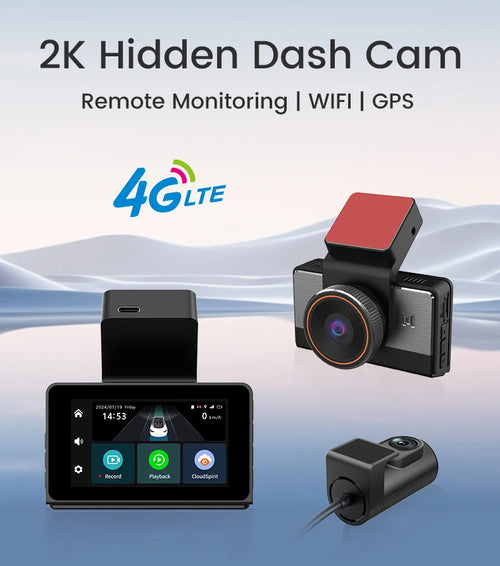 Dashcam 4G 2K Doble Lente | GPS, WiFi, Video en Vivo desde el Celular y ADAS