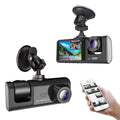 Dashcam WiFi Triple Lente 1080P | Pantalla 3.4" IPS, Visión Nocturna y Modo Estacionamiento