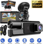 Cámara dashcam para automoviles de 3 canales WiFi 1080P , con grabación frontal e interior+ memory 32Gb