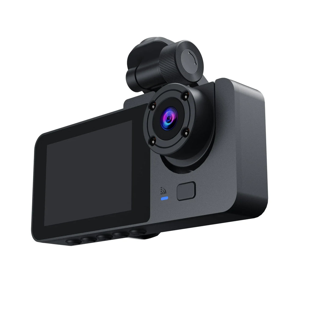 Sistema DVR Y15 WiFi | 3 Cámaras Simultáneas Frente, Interior y Trasera | 1080P Impermeable