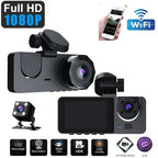 Sistema DVR Y15 WiFi | 3 Cámaras Simultáneas Frente, Interior y Trasera | 1080P Impermeable