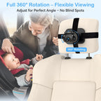 Cámara para Bebés en Auto | Doble Lente, Pantalla 7" Split Screen, 1080P AHD y Visión Nocturna
