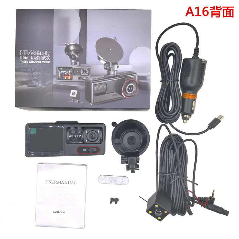 Grabadora de Conducción Triple Lente HD 1080P con WiFi y Visión Nocturna