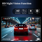 Cámara para Coche con Tarjeta de 32G, 3 Canales, FHD1080P, DVR para Coche, Visión Nocturna, Grabación en Bucle, Sensor G, Grabador de Conducción, Caja Negra