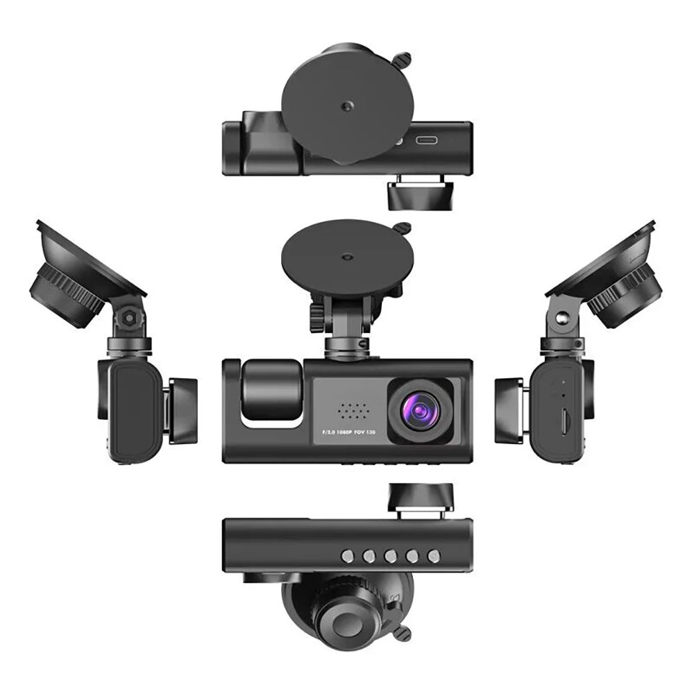 Cámara de salpicadero para coches, aplicación WIFI, DVR para coche, cámara frontal de 2/3 lentes, grabadora de vídeo, cámara de visión trasera para vehículo, caja negra, accesorios para coche