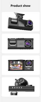 Cámara de salpicadero para coches, aplicación WIFI, DVR para coche, cámara frontal de 2/3 lentes, grabadora de vídeo, cámara de visión trasera para vehículo, caja negra, accesorios para coche