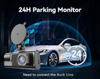 Cámara para coche con 3 canales WIFI, DVR 1080P para la parte delantera y el interior del coche, caja negra, monitor de estacionamiento 24H, accesorios para coche