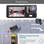 Cámara para coche con 3 canales WIFI, DVR 1080P para la parte delantera y el interior del coche, caja negra, monitor de estacionamiento 24H, accesorios para coche