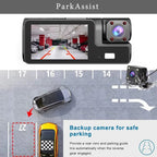 Cámara para coche con 3 canales WIFI, DVR 1080P para la parte delantera y el interior del coche, caja negra, monitor de estacionamiento 24H, accesorios para coche