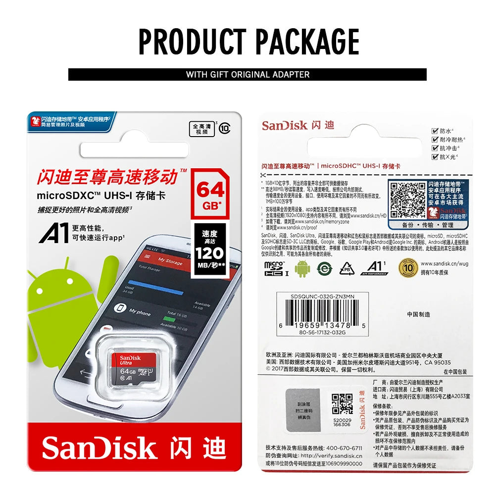 Tarjeta de Memoria SanDisk para Dashcam – 32GB / 64GB / 128GB / 256GB Clase 10