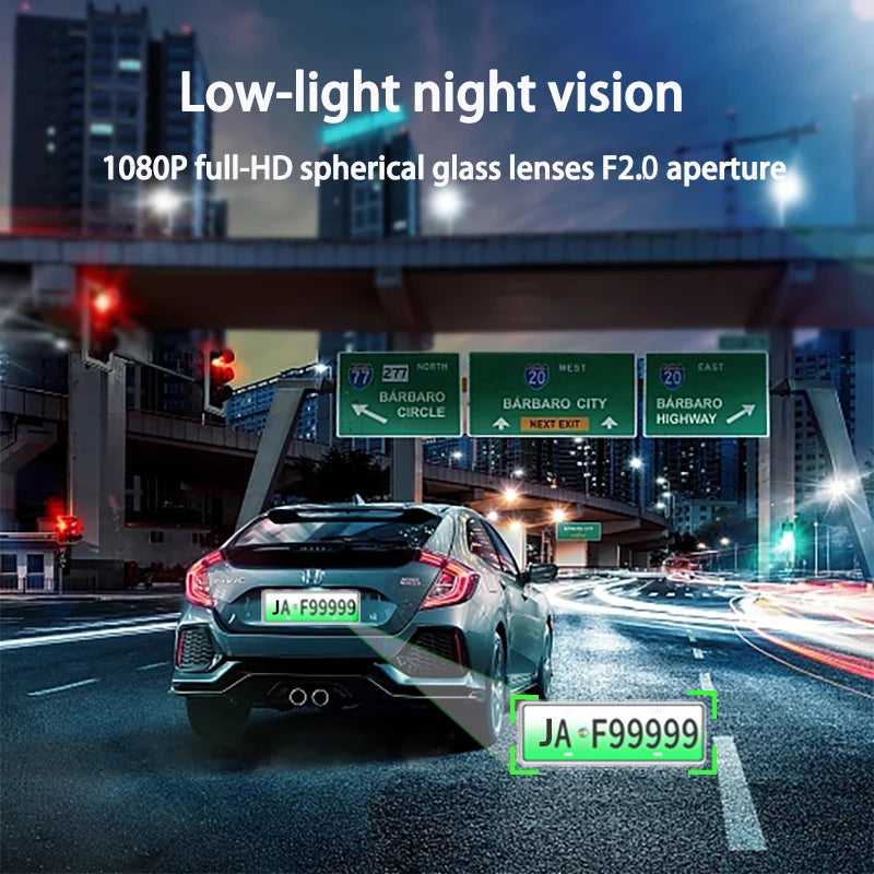 Dashcam 1080P con 2 o 3 Cámaras | Visión Nocturna, G-Sensor y Monitor de Estacionamiento