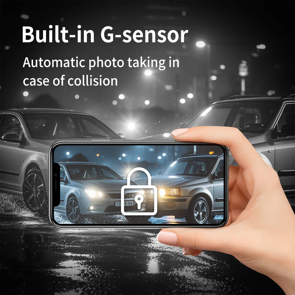 Cámara para Coche con Tarjeta de 32G, 3 Canales, FHD1080P, DVR para Coche, Visión Nocturna, Grabación en Bucle, Sensor G, Grabador de Conducción, Caja Negra