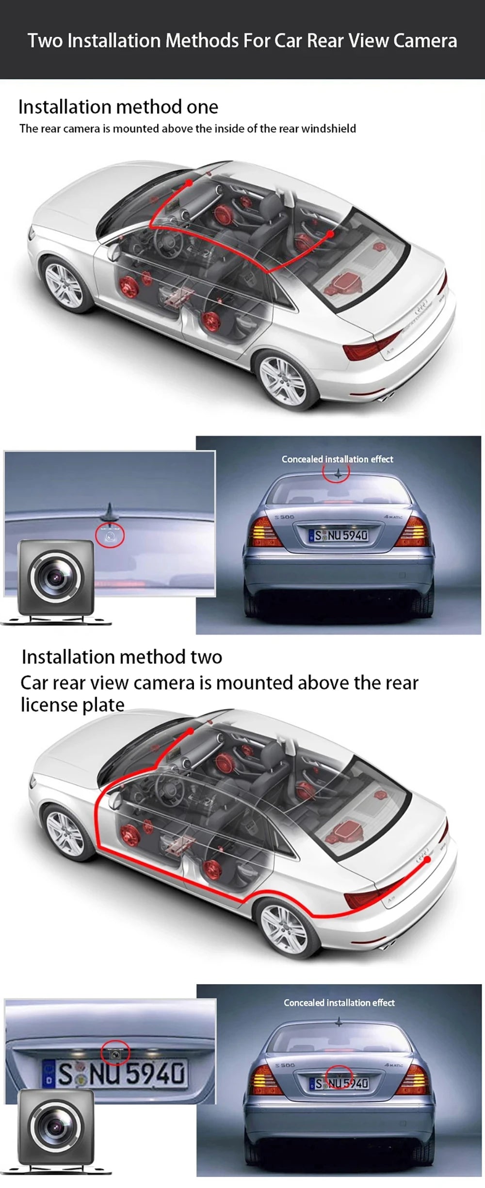 Cámara para coche con 3 canales WIFI, DVR 1080P para la parte delantera y el interior del coche, caja negra, monitor de estacionamiento 24H, accesorios para coche