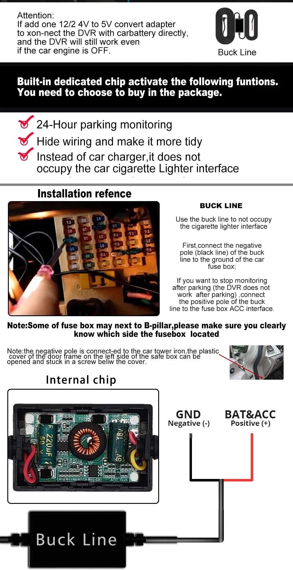 Cámara para coche con 3 canales WIFI, DVR 1080P para la parte delantera y el interior del coche, caja negra, monitor de estacionamiento 24H, accesorios para coche