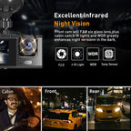 Cámara de salpicadero para coches, aplicación WIFI, DVR para coche, cámara frontal de 2/3 lentes, grabadora de vídeo, cámara de visión trasera para vehículo, caja negra, accesorios para coche