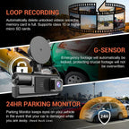 Cámara para coche con 3 canales WIFI, DVR 1080P para la parte delantera y el interior del coche, caja negra, monitor de estacionamiento 24H, accesorios para coche