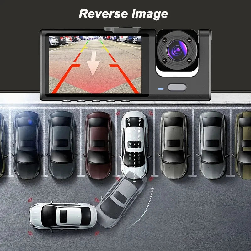 Dashcam 1080P con 2 o 3 Cámaras | Visión Nocturna, G-Sensor y Monitor de Estacionamiento