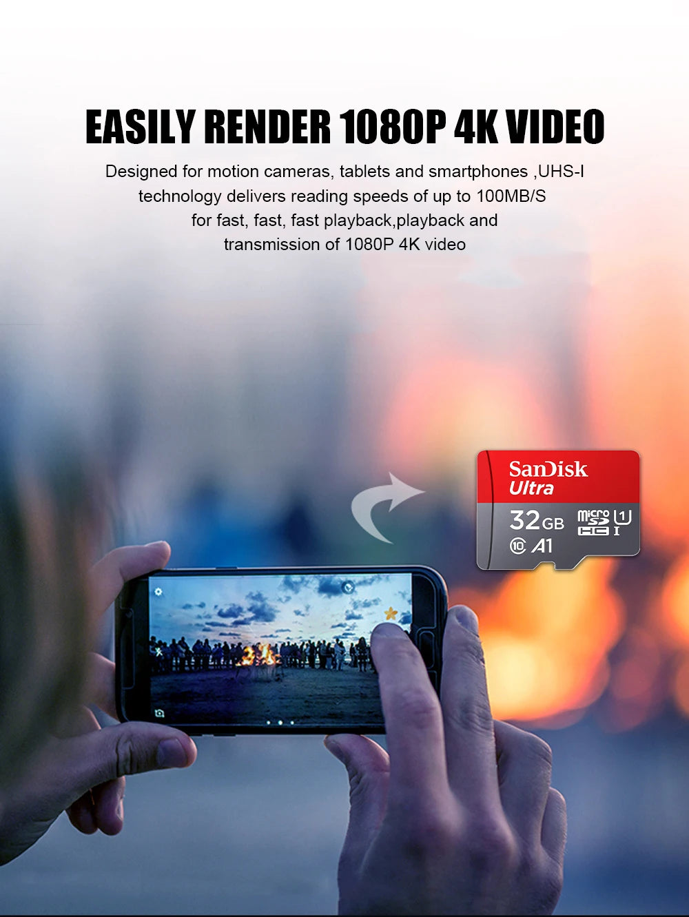 Tarjeta de Memoria SanDisk para Dashcam – 32GB / 64GB / 128GB / 256GB Clase 10