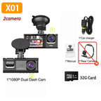 Dashcam 1080P con 2 o 3 Cámaras | Visión Nocturna, G-Sensor y Monitor de Estacionamiento