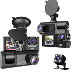 Triple Lens Car Dash Cam with WiFi Connectivity